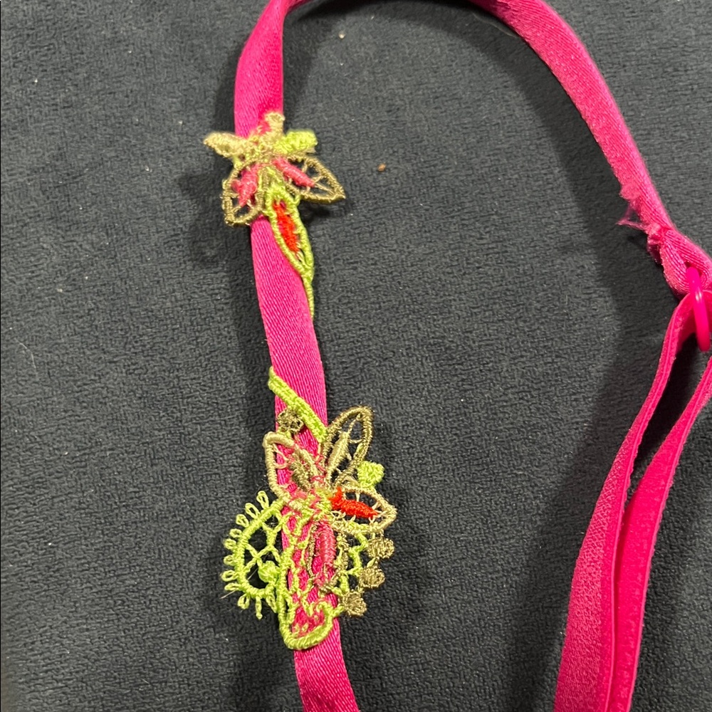 Vibrant Floral Lace Bra - Pink and Yellow - Picture 3 of 4
